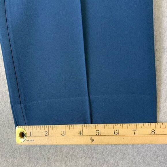 St John blue trousers dress pant womens 10 straight leg pleated office business - Picture 4 of 9